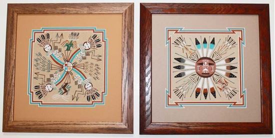 Matted 8x8 Navajo Sand Painting