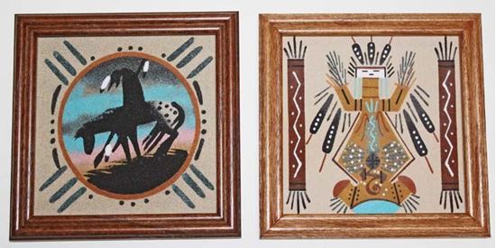 Navajo Sandpainting 6" x 6" framed