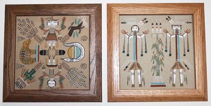 Navajo Sand Painting 8" x 8" Framed