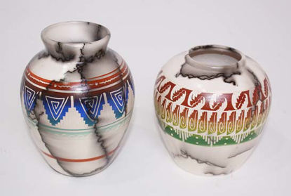 Authentic Navajo Indian Clay Pottery | Hand Painted Etched