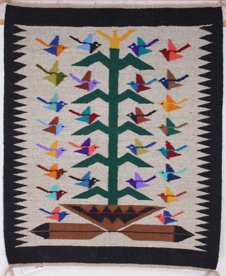 Tree of Life Navajo bird rug
